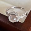 Anillo de jade de espuma de agua natural de plata 925