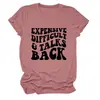 Cara difícil Amazon eBay Estação Independente Casual Simples Feminina Gola Redonda Manga Curta Camiseta