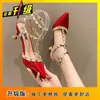 Zapatos de Tacón Fino para Mujeres Bajitas, Zapatos Versátiles con Tachuelas, Sandalias de Tacón Grueso Puntiagudas Más Vendidas 2025, Zapatos de Tacón Alto para Mujer