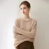 Nuevo Suéter de Seda y Cachemira Blanco Otoño/Invierno 2026 para Mujer, Suéter Básico de Punto Versátil de Cuello Redondo y Manga Larga
