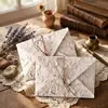 Sobre de papel de paja biodegradable hecho a mano con textura en relieve, carta de amor romántica escrita a mano, juego de sobres estilo europeo para el Día de San Valentín