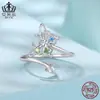Anillo Abierto Original Dopamina Mariposa Circonita Aifuler Plata de Ley S925 Animal de Moda Anillo Ajustable