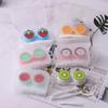 Nueva Caja Doble de Lentes de Contacto con Parche de Fruta Caja Doble de Lentes de Contacto de Color Fruta Caja de PP Fruta DIY Fácil de Llevar