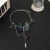 Collar con colgante de borla de mariposa azul de estilo francés para mujer, gargantilla ligera de lujo de nicho, cadena de collar de alta gama