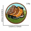 Patches de Tecido Bordados Estilo Aventura para Acampamento ao Ar Livre, Patches Redondos para Roupas, Emblemas Bordados, Decorações para Mochilas, Etiquetas de Tecido Termocolantes