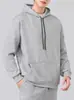 Nuevo conjunto de algodón de sudadera y pantalones jogger gruesos, casual de corte holgado, chaqueta con capucha forrada de forro polar para otoño e invierno, pantalones deportivos unisex