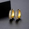 Jinse Nova Simples Orelha Fivela Cobre Micro-incrustado 3A Zircon Europeu e Americano Simples Estilo Frio Mulheres Orelha Fivela Brincos Brincos