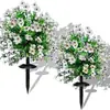 Plantas Verdes Artificiales Más Vendidas Transfronterizas, Flores de Suelo Violetas, Margaritas Pequeñas, Plantas Artificiales, Adornos de Paisajismo con Plantas Verdes, Venta Directa del Fabricante