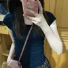 Camiseta Corta Versátil, Sencilla y Elegante para Mujer, Verano 2025, Top Casual Retro Ajustado para el Trabajo