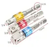 Yunbei 3 Peças Hastes Adaptadoras Coloridas com Contas, Hastes Adaptadoras com Haste Sextavada 1/2 1/4 3/8 Hastes de Conexão para Soquete de Furadeira Elétrica