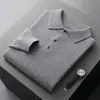 Suéter de punto de lana con cuello estilo business para hombre, casual de otoño e invierno, nueva camisa de punto con cuello polo