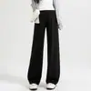 Pantalones de maternidad de pierna ancha, forrados de polar y engrosados, adecuados para primavera, otoño e invierno, corte holgado, talla grande, casual y a la moda, cálidos y cómodos