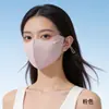 Máscara de Proteção Solar para Mulheres Bonitas, Anti-UV, Proteção para os Olhos, Máscara de Proteção Solar, Máscara Sem Costura de Seda de Gelo, Proteção Solar Respirável