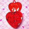 Día de San Valentín Qixi 6 Rosas de Flor de Jabón Caja de Regalo en Forma de Corazón Regalos de Navidad Regalos de Hojalata Liquidación Venta al por Mayor