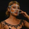 Máscara Nueva Europea y Americana con Borla de Pedrería Estilo Étnico Exagerada Multicapa Accesorios para el Cabello Accesorios de Mascarada Máscara para Mujer