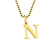Collar de 26 letras inglesas para mujer, joyería europea y americana transfronteriza, moda femenina, colgante simple de acero inoxidable, cadena para la clavícula