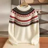 Suéter Jacquard Fair Isle 100% Lana Pura para Niños y Niñas Base de Punto para Bebé Suéter Nuevo Estilo