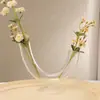 Florero de Tubo de Ensayo de Vidrio, Contenedor Pequeño para Plantas de Diámetro Reducido, Decoración Sencilla para Sala de Estar, Recipiente para Arreglos Florales, Decoración de Lujo Ligero de Gama Alta