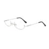 Estilo K de Ins Estilo Japonés Gafas Bidimensionales Forma Convexa Sin Lente Montura Media Montura Decorativa para Gafas Gafas de Montura Inferior para Mujer