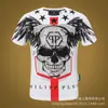 Estilo Europeo y Americano Nueva Camiseta Casual para Hombre con Impresión 3D de Alta Calidad de Cabeza de Fantasma con Llamas