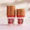 Copos de Papel para Banquete de Casamento e Noivado Atacado Copos Descartáveis para Casamento Copos Espessos para Casamento com Palavras Felizes Copos de Chá para Casamento Suprimentos para Casamento