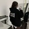 Sudadera con capucha gruesa forrada de forro polar para mujer, nuevo estilo coreano 2026, nicho, corte holgado, casual, moderna, marca, chaqueta para mujer