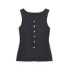 Comercio Exterior 2024 Otoño Nuevo Estilo Europeo y Americano para Mujer Elegante Calle Chaleco de Punto de Botón Sencillo Top 4192100