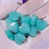 Puesto Ambulante Suministro Colgante Natural de Ágata de Cuarzo Rosa con Forma de Corazón Colgante de Collar Corazón Melocotón Joyería para Hombres y Mujeres Venta al por Mayor Accesorios de Corazón
