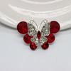 Kwai Sha aleación transfronteriza completo diamante brillante cristal moca mariposa diy funda para teléfono móvil agujero zapatos hebilla de zapato accesorios al por mayor