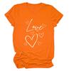 Amazon eBay casual gola redonda manga curta amor amor coração moda estampada camiseta europeia e americana versátil roupa de baixo
