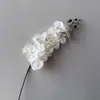 Fita Adesiva 3D Nove Cabeças Orquídea Phalaenopsis Decoração de Casamento Flor Artificial Planta em Vaso para Sala de Estar Flor Artificial Decoração de Recepção de Hotel Orquídea Phalaenopsis