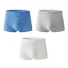 Venta al por mayor de Ropa Interior para Hombre Huajielong de Seda Helada Texturizada de Color Sólido, Calzoncillos tipo Bóxer para Hombre Transpirables de Talle Medio y Tallas Grandes, Disponibles para Dropshipping