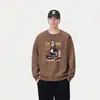 Ropa para Hombre Fengshe / Sudadera con Capucha de Manga Larga Estampada Cuello Redondo para Hombre de 300 g, Unisex, Estilo Americano, Chaqueta Pesada Holgada