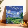 Selección transfronteriza: Tamaño 20*20 pintura al óleo digital de paisaje DIY para colorear a mano alivio del estrés curación pintura decorativa acrílica