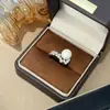 Anillo Nuevo de Perla de Agua Dulce Natural, Anillo Abierto Estrellado para Mujer, Versátil, Regalo de Boda al por Mayor, Joyería Popular