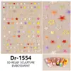 Redanco5D Estampado Ins Popular Pegatina para Uñas Arte de Uñas Corazón de Mezclilla Estrella de Cinco Puntas Pegatina Estéreo para Uñas Dr1553