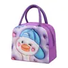 Bolsa para Lonchera de Dibujos Animados con Patrón Tridimensional Portátil Bolsa de Almuerzo con Aislamiento Térmico Oficina Estudiante Commuter Linda Bolsa para Comida