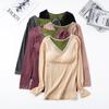 Tops Calientes para Mujer en Invierno, Engrosados con Terciopelo y Almohadillas en el Pecho, Ropa de Otoño con Cuello en V, Camisetas Ajustadas para Abajo, Ropa Interior, Nuevo