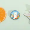 Broche Fofo de Alpaca com Desenho de Flor em Cores Macaron Frescas, Emblema para Meninas, Pino para Mochila e Jaqueta