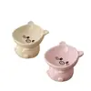 Cuenco de Cerámica para Gato, Cuenco para Comida de Perro, Cuenco Antideslizante con Borde Inclinado, Previene el Acné Felino, Antiderrames, Lindo Cuenco para Gato, Protege la Columna Cervical, Uso en Mesa