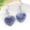 Brinco pingente de cristal natural transfronteiriço Amor brincos de ágata em forma de coração moda para o dia a dia joias fofas estilo coração