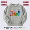 Ropa tipo Bloque de Construcción Digital para Niños, Nuevo Estilo Otoño e Invierno, Sudadera de Cuello Redondo, Forro Polar, Engrosada, Versátil, Dibujos Animados, Cuello Redondo, Manga Larga, Algodón