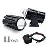 Faro de Motocicleta 12-80V Faro para Vehículo Eléctrico Foco Doble Color con Haz Alto y Bajo Integrados Mini Foco Externo Modificado