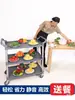 Carrito de reparto de comida, carrito de empuje pequeño, carrito de recogida de comida, carrito de catering, carrito de servicio de tres niveles, carrito de recogida de platos, restaurante comercial, olla caliente móvil, puesto de comida
