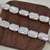 Perlas de Agua Dulce Naturales Cuadradas Sueltas 12-18mm Barrocas Irregulares Cuadradas Ligeramente Arrugadas Collar Semi-Terminado DIY