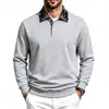 Sudadera con botones y cuello camisero de manga larga, peso pesado, suelta, casual, para hombre, estilo costa oeste, con bloques de color, para otoño e invierno, transfronteriza europea y americana
