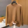 Nuevo suéter para hombre otoño e invierno 2026, cuello redondo, color liso, ajuste casual holgado, jersey, engrosado, tejido cálido