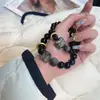 Pulseira Leão Despertar de Obsidiana Feminina Prata Yaoshi Meteorito Novo Estilo Chinês Presente de Dia dos Namorados Masculino Par de Pulseiras
