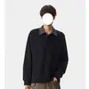 Sudadera con Capucha y Cuello Polo Patchwork Falsa de Dos Piezas para Hombre Primavera y Otoño Versátil Americana Retro Manga Larga Sudadera Estilo Universitario Marca de Moda Top