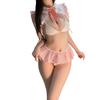 Ropa Interior Sexy Lindo Uniforme de Conejita Tentación Tres Puntos Sin Quitarse Sirvienta Sexy Camisón Club Nocturno Traje de Pasión